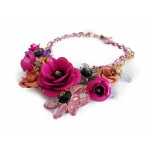 Ombre Pink Rose Bouquet 3D Statement Necklace